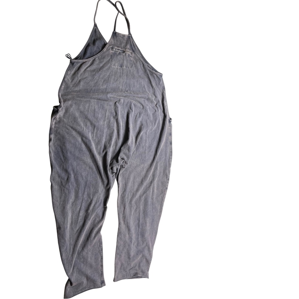 NWT Free People Movement XS Gray Mineral Wash Jumpsuit Wide Leg Lounge Romper - Picture 2 of 5